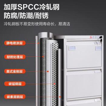 中伟（ZHONGWEI）挂劳柜四斗卡箱铁皮柜子A4FC挂捞抽屉柜员工办公文件柜加厚款