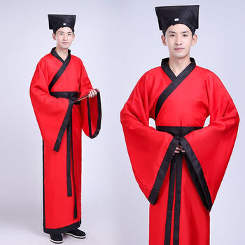 故潮古装男宋朝书生秀才公子服装古代江南汉服长衫影视剧演出服饰 红