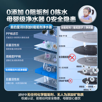 美的净水器家用净水机星河系列1000G PRO 5年长效陶氏RO反渗透净水器厨下式直饮机 鲜活零陈水智能触控