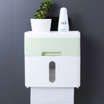 手纸盒卫生间厕所纸巾盒免打孔卷纸筒抽纸厕纸盒防水卫生纸置物架