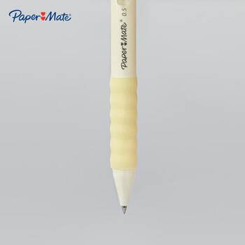 【开学必备】缤乐美(Paper Mate)中性笔0.5mm速干高颜值按动式学生棉花糖黄色笔身G130黑色单支装
