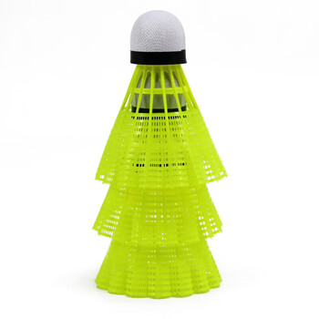 红双喜（DHS)耐打训练尼龙羽毛球塑料胶练习羽球6只装黄色EG60Y