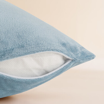 京东京造棉花糖抱枕 超柔棉棉绒沙发床头客厅办公室腰靠枕垫 蓝色45x45cm