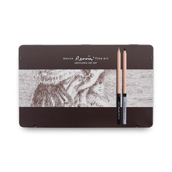 马可(MARCO)素描套装铁盒装铅笔炭笔条27件套专业美术HB/2B/3B/4B/5B/6B/7B/8B绘画工具考试美术写生 马可(MARCO)素描套装铁盒装铅笔炭笔条27件套专业美术HB/2B/3B/4B/5B/6B/7B/8B绘画工具考试美术写生