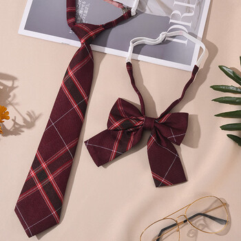 欧瑾jk小领带黑色女士学院风制服蝴蝶结领结格子免打衬衫配饰装饰女生