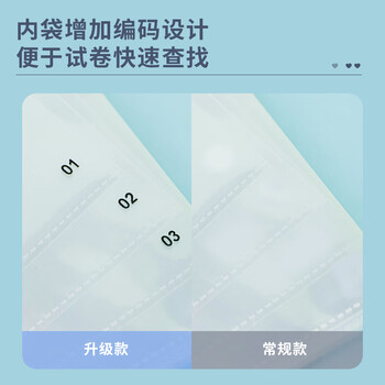 得力（deli）A3/30页试卷资料册 对折活页插袋画稿袋收纳袋文件夹产检收纳册乐谱夹 小学初中高中 绿色72478