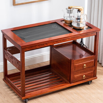 移动茶车茶台家用小茶台新中式家用茶桌茶具套装一体茶车 r款:年年有