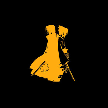 佐助与宇智波鼬夜光海报贴画火影忍者晓成员荧光墙贴日本动漫人物二