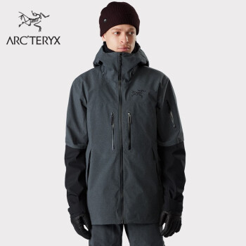 ARC'TERYX始祖鸟 男子 GORE-TEX 防水 MICON JACKET 滑雪连帽茄克 Black Heather/黑灰色