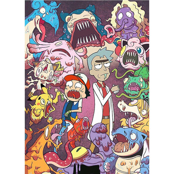 狼天影瑞克和莫蒂海报rickandmorty科幻动画墙纸学生宿舍自粘墙贴纸