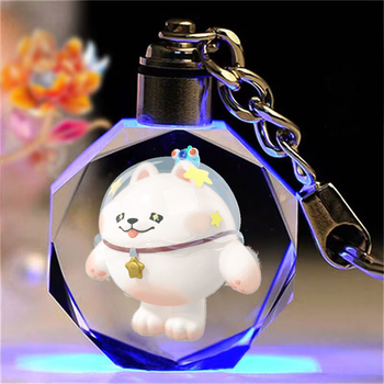仔仔熊水晶钥匙扣书包挂件挂饰小熊周边失心熊 航天员莱卡【图片 价格