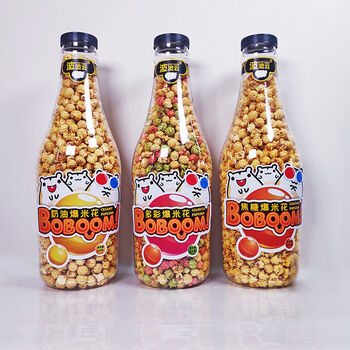 大瓶爆米花超大桶爆抱瓶焦糖奶油零食爆米花大罐装 多彩水果