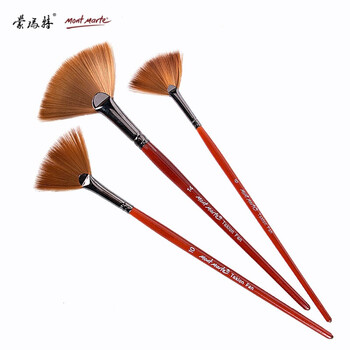 【全网低价】蒙玛特(Mont Marte)画笔3支装 扇形笔水粉笔水彩油画丙烯颜料画画笔套装 尼龙美术绘画笔SX-MPB0046+47+48美术写生