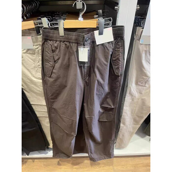 优衣库裤子男廓形长裤2024春季新款宽松休闲阔腿裤松紧腰直筒裤