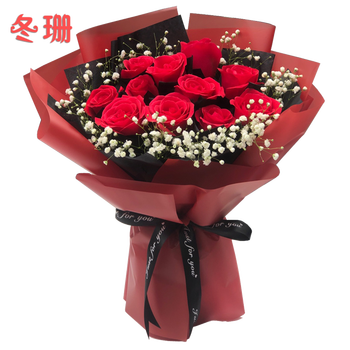冬珊11朵红玫瑰生日花束花店同城送花七夕情人节鲜花速递送求婚表白女友女生订花重庆潼南铜梁大足县 图片价格品牌报价 京东
