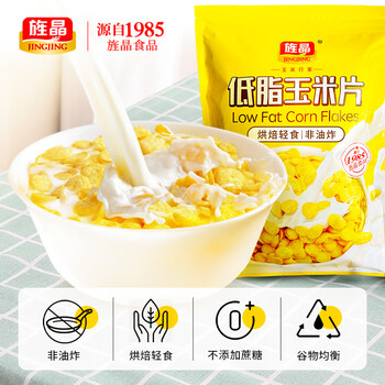 旌晶低脂玉米片300g /袋 燕麦片搭档 即食营养早餐 营养谷物轻食麦片 旌晶低脂玉米片300g /袋 燕麦片搭档 即食营养早餐 营养谷物轻食麦片