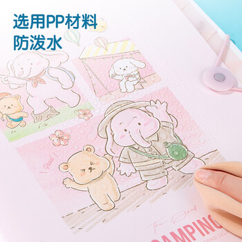 得力（deli）A4/8格便携风琴包 文件资料手提包资料册收纳夹 小学初高中试卷票据资料收纳册 文件保护混色PM303