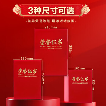 金蝶（kingdee）荣誉证书10本装6K绒面奖状颁奖典礼使用 BCBQ503 附15页证书内芯	