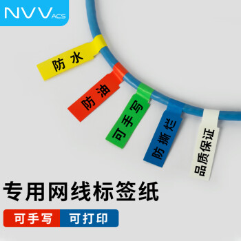 NVV 网线标签贴纸 A4网络布线不干胶贴纸 通信机房线缆标签打印纸 P型分类贴手写/激光打印5色300枚BQ-P10