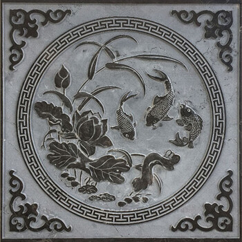 石雕浮雕壁画青石板踏步石园林中式连年有余浮雕庭院装饰青石浮雕a款