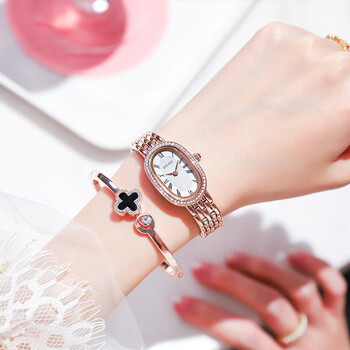 劳士顿手表女时尚女士品牌欧美潮流女表学生气质镶钻防水轻奢女款石玫