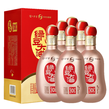 泸州老窖 绿豆大曲礼盒装婚宴送礼露酒 富贵金 51.8度整箱