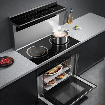 格美特纯用电双电陶炉双电磁炉集成灶蒸烤箱下排一体灶侧吸公寓家用