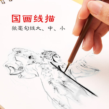 六品堂【全网低价】六品堂 狼毫小楷工笔国画勾线抄经毛笔瘦金体狼尾文房四宝湖笔 单支装 大号