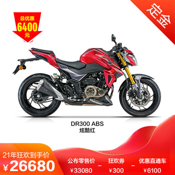 定金 豪爵dr300 双缸摩托车300cc 国四电喷摩托车炫酷红整车元 图片价格品牌报价 京东