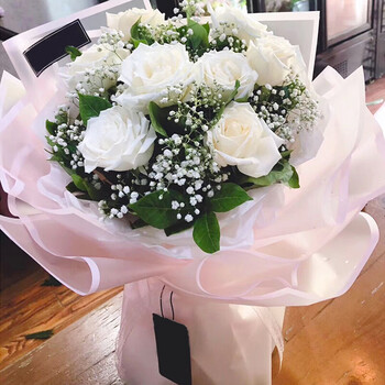 花束礼盒北京杭州深圳广州同城全国生日送花店悠悠我心11朵白玫瑰花束