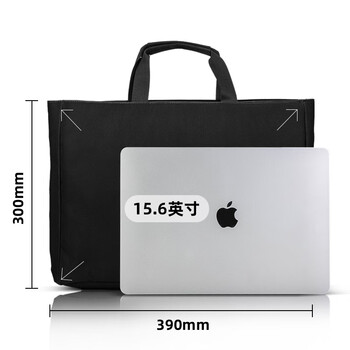 得力(deli)大容量商务会议包文件包 高档手提袋拉链袋 便携商务文件资料包公文包 黑  