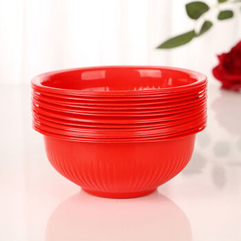 艺宝欣一次性碗筷一次性婚宴餐具结婚一次性红色塑料碗水杯勺子筷子