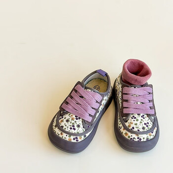 春秋韩版儿童帆布鞋女童小碎花布鞋魔术贴男童板鞋幼儿园小白鞋潮碎花