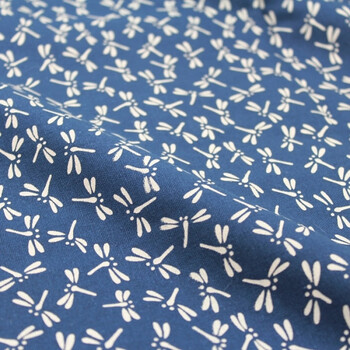 布艺diy拼布手工布料进口棉布 蓝底复古布 百搭 半码 5#【27*22cm】1