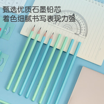 得力(deli)HB书写铅笔小学生三角杆清新蓝书写铅笔书写顺滑涂鸦12支/盒58141学生开学礼物 得力(deli)HB书写铅笔小学生三角杆清新蓝书写铅笔书写顺滑涂鸦12支/盒58141学生开学礼物