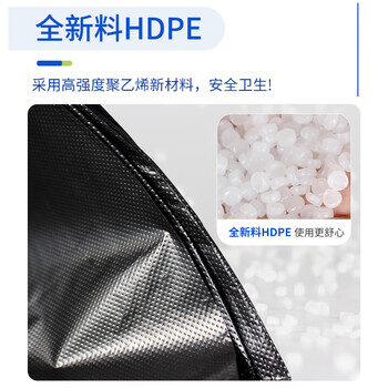 苏诺平口式垃圾袋50只加厚单面1.5丝黑色100*120cm大号全新料物业商用