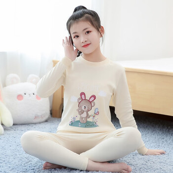 都是时尚丽人秋衣秋裤女套装纯棉学生初中生12-13岁儿童少女大童保暖