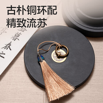 得力火锅砚台文房四宝毛笔书法国画盛墨专用初学者入门练习放墨砚台佳节礼物砚台(黑色)(盒)开学文具