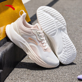 安踏跑步鞋女夏季软底增高网面透气休闲运动鞋