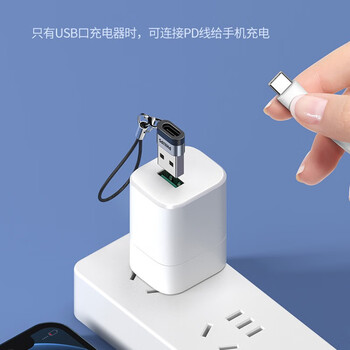 飞利浦（PHILIPS）USB转Type-C转接头电脑USB公转USB-C母接口充电数据连接线转换器适用华为耳机笔记本小米手机