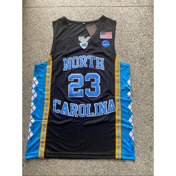 元族ncaa北卡23号 15号 2号白色 黑色 浅蓝色篮球服刺绣球衣 黑色23号
