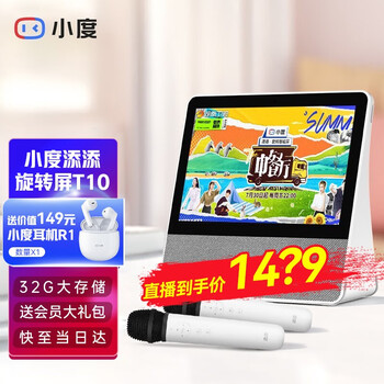小度 智能屏添添t10 10.1英寸旗舰大屏智能蓝牙音箱 影音娱乐x10 8K歌5G网络智能音箱 中餐厅同款