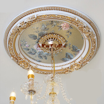 欧式灯盘 吊顶装饰 客厅灯池造型 pu灯池顶装 pvc灯盘欧式圆形雕花z31