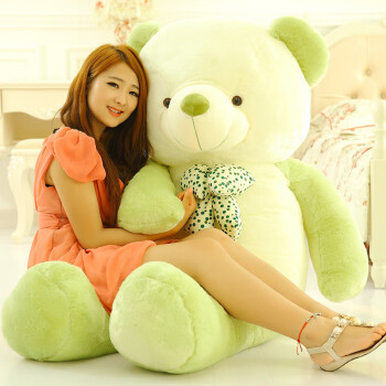 生日礼物仿真动物泰迪熊猫毛绒公仔抱抱熊布娃娃玩偶 糖果绿 80厘米