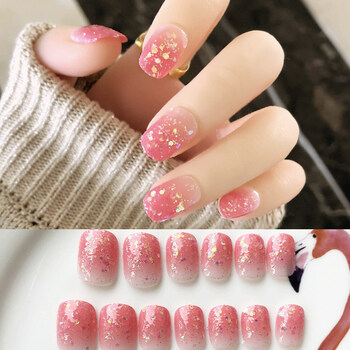 美甲工具 红咖炫彩深色圆头可拆卸穿戴式成品假指甲贴片甲片 ja086