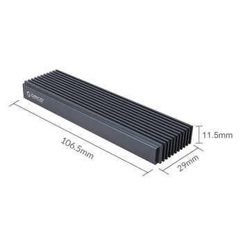 奥睿科（ORICO）M.2 NVMe固态硬盘盒 Type-C3.1接口SSD移动硬盘盒适用笔记本电脑M2外置盒-全铝CNC/灰色
