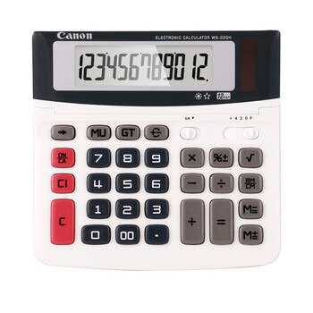 佳能WS-220H双重电源计算器 屏幕可调 12位显示 高精度 便携 商务计算器