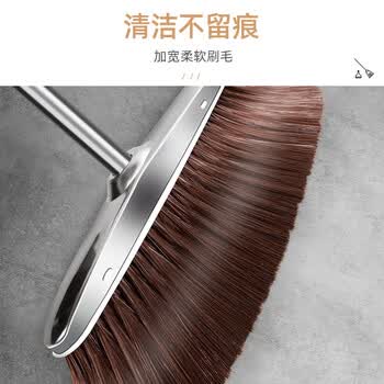 美家生活高档不锈钢扫把簸箕套装 一体成型垃圾铲 加厚垃圾斗卫生斗畚箕