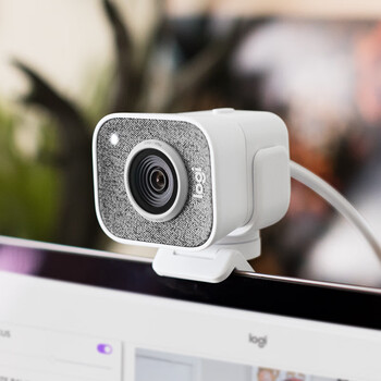 罗技（Logitech）StreamCam 企业级高清直播摄像头 家用摄像头电脑摄像头 网课教学 面部追踪 1080p 即插即用 白色