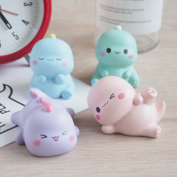 新款卡通可爱恐龙烘焙蛋糕装饰网红生日礼品汽车小摆件小恐龙一套4个